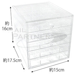NP acrylic storage case with 5 drawers and partitions