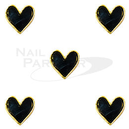 Crow Nail Art Parts Simple Heart Black 10 capsules