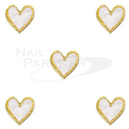 Crow Nail Art Parts Simple Heart White 10 tablets