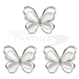 Crow Nail Art Parts Elegant Butterfly White 3