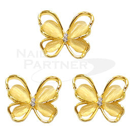Crow Nail Art Parts Elegant Butterfly Yellow 3